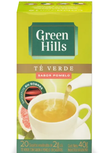 Green Hills - Té Verde - Sabor Pomelo